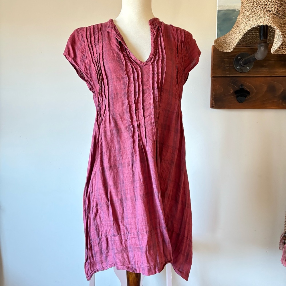 CP Shades Regina Linen Shirt Plaid XS